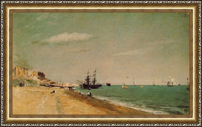 Framed John Constable brighton beach with colliers painting