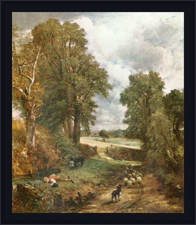 Framed John Constable the cornfield of 1826 painting