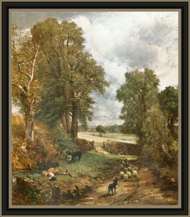 Framed John Constable the cornfield of 1826 painting