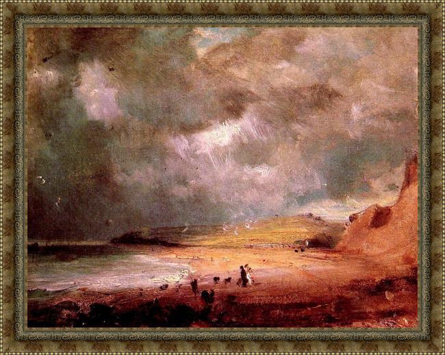 Framed John Constable weymouth bay painting
