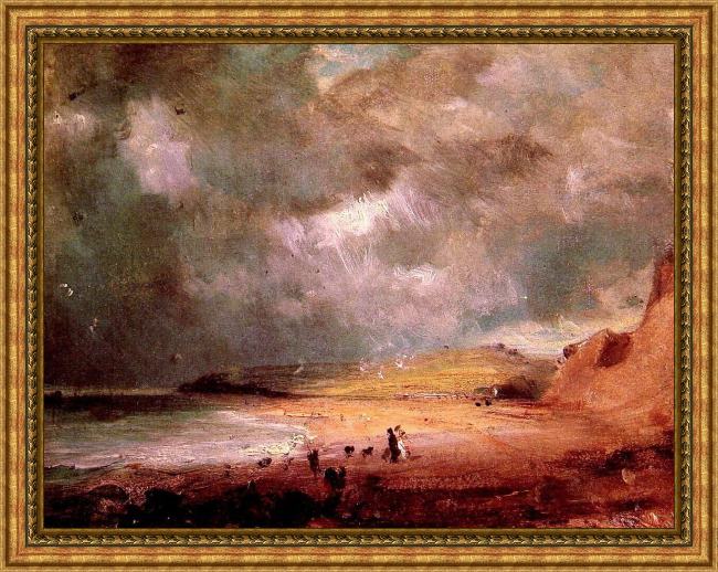 Framed John Constable weymouth bay painting