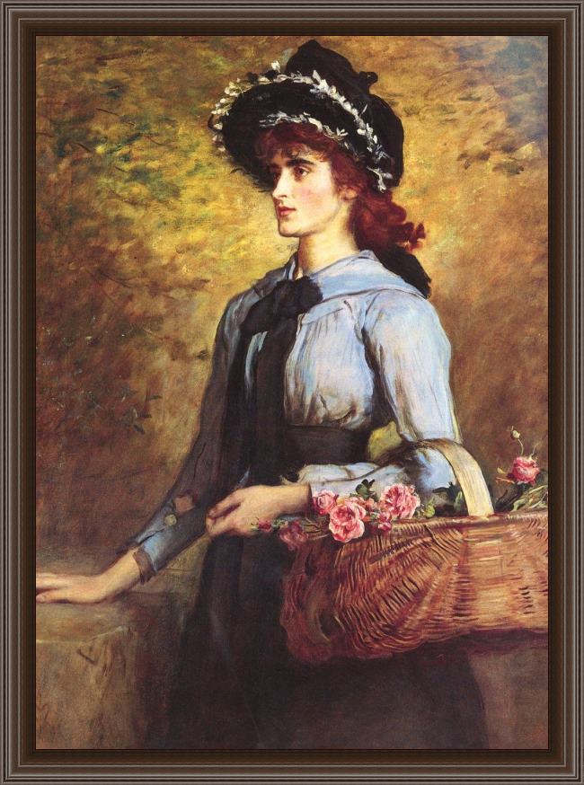Framed John Everett Millais sweet emma morland painting