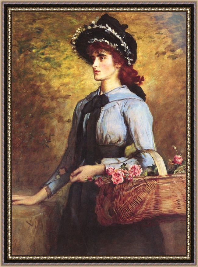 Framed John Everett Millais sweet emma morland painting