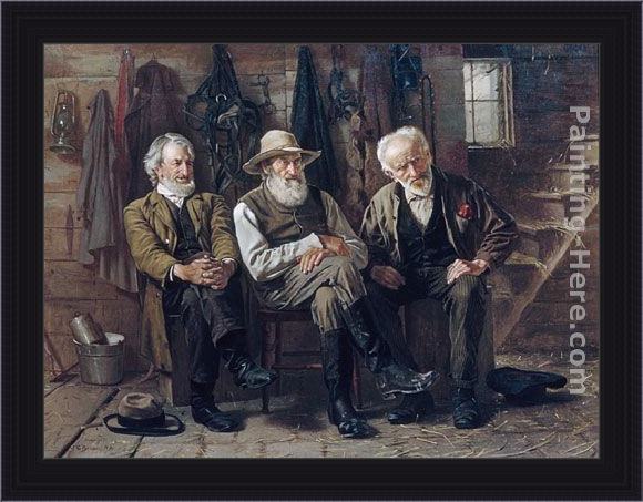 Framed John George Brown to decide the question painting