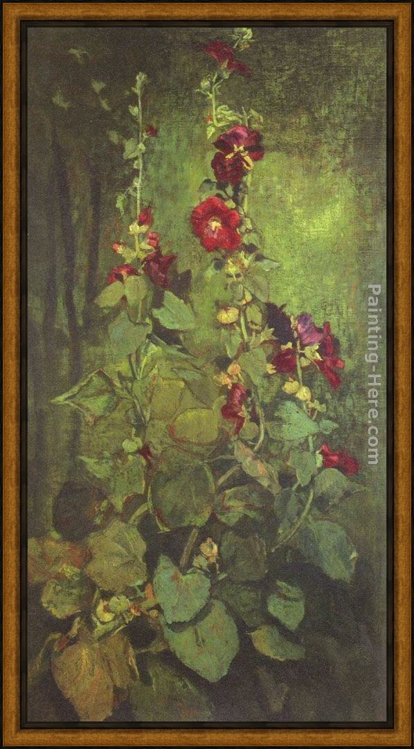 Framed John LaFarge agathon to erosanthe, votive wreath painting