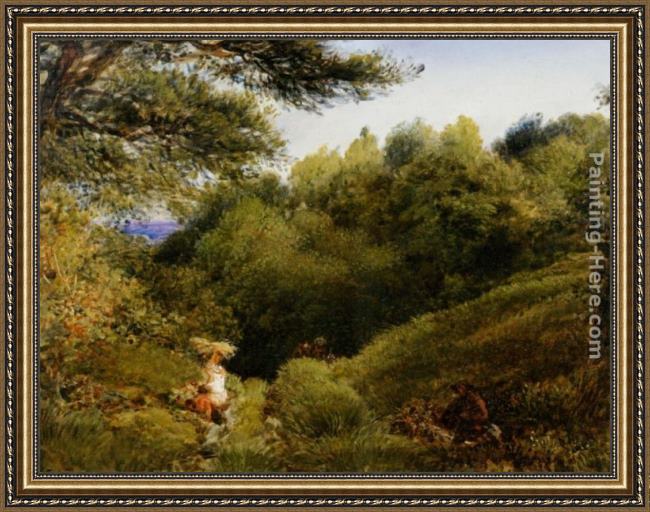 Framed John Linnell a surrey glade painting