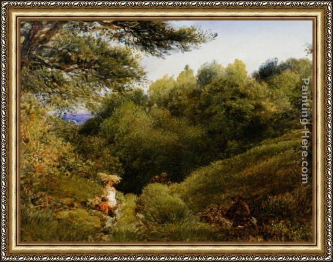 Framed John Linnell a surrey glade painting
