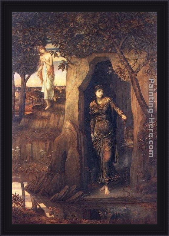 Framed John Melhuish Strudwick circe and scylla painting