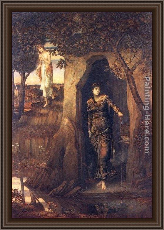 Framed John Melhuish Strudwick circe and scylla painting