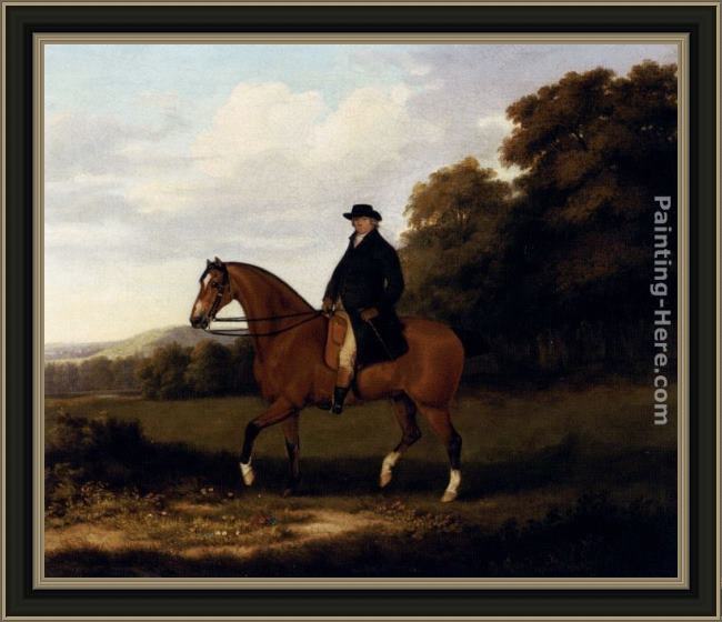 Framed John Nost Sartorius a gentleman and his bay hack painting