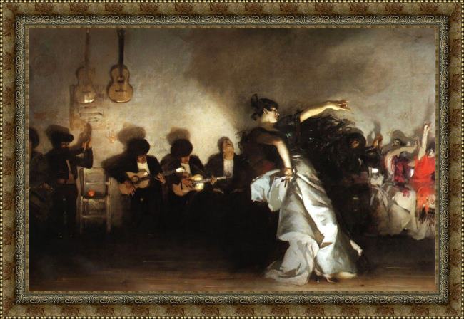 Framed John Singer Sargent el jaleo painting