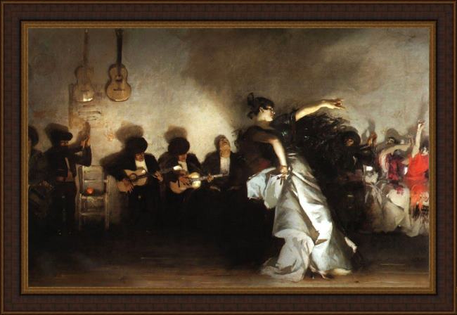 Framed John Singer Sargent el jaleo painting