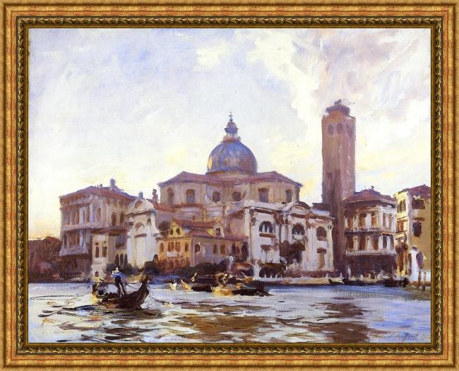 Framed John Singer Sargent palazzo labia and san geremia venice painting