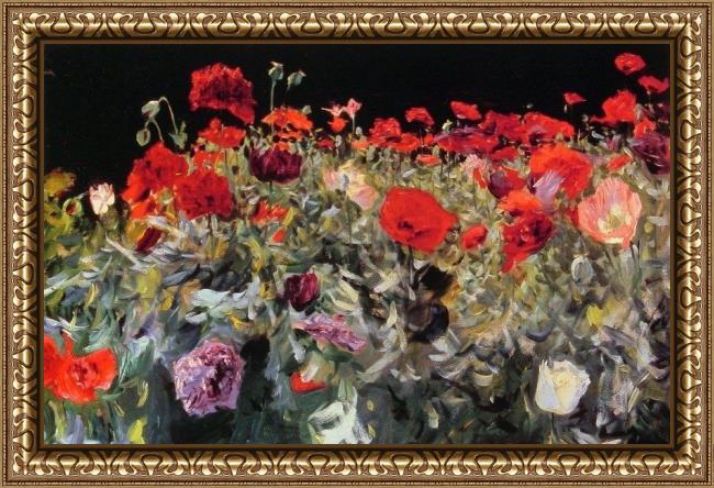 Framed John Singer Sargent sargent  poppies painting