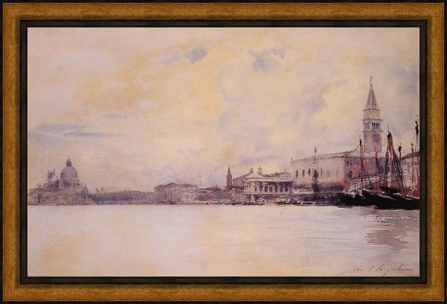 Framed John Singer Sargent the entrance to the grand canal venice painting