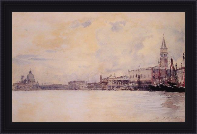 Framed John Singer Sargent the entrance to the grand canal venice painting