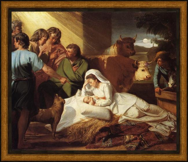 Framed John Singleton Copley the nativity painting