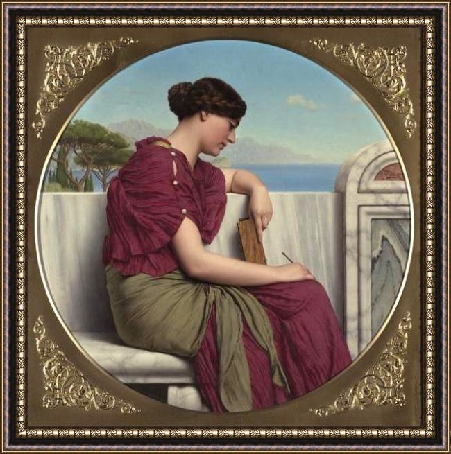 Framed John William Godward the answer painting