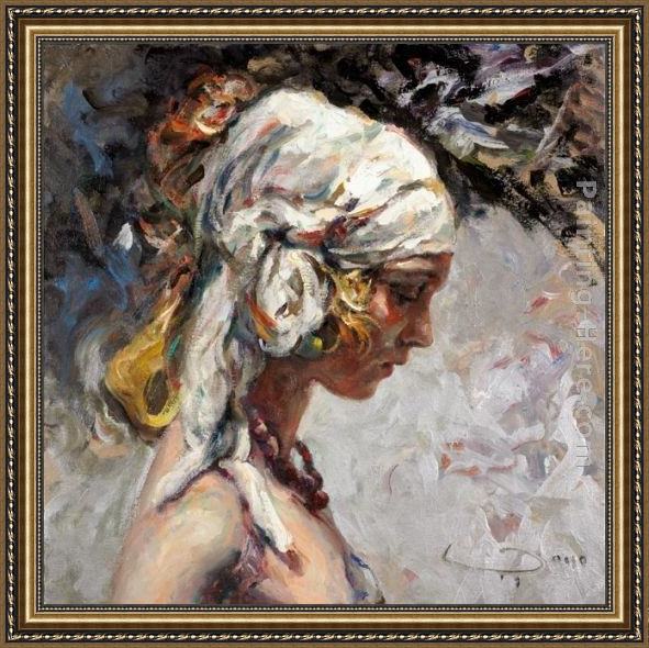 Framed Jose Royo concentration painting