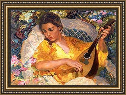 Framed Jose Royo la mandolina painting