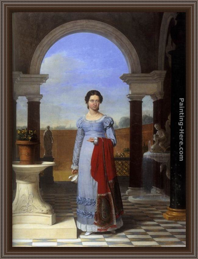 Framed Joseph-Francois Ducq portrait of colette versavel, wife of isaac j. de meyer painting