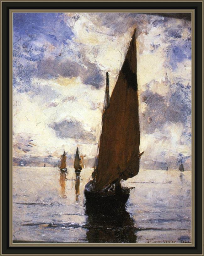 Framed Joseph DeCamp venice painting