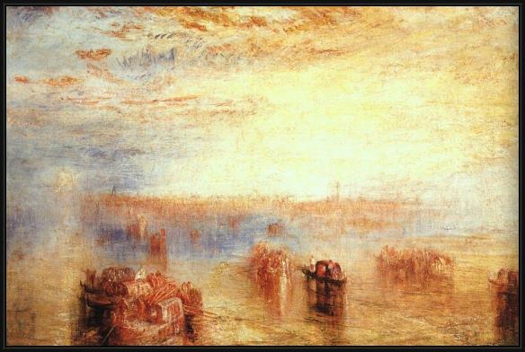 Framed Joseph Mallord William Turner approach to venice painting