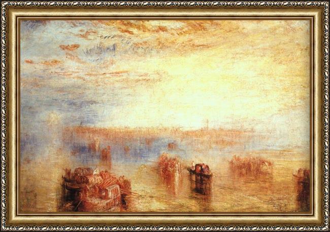 Framed Joseph Mallord William Turner approach to venice painting
