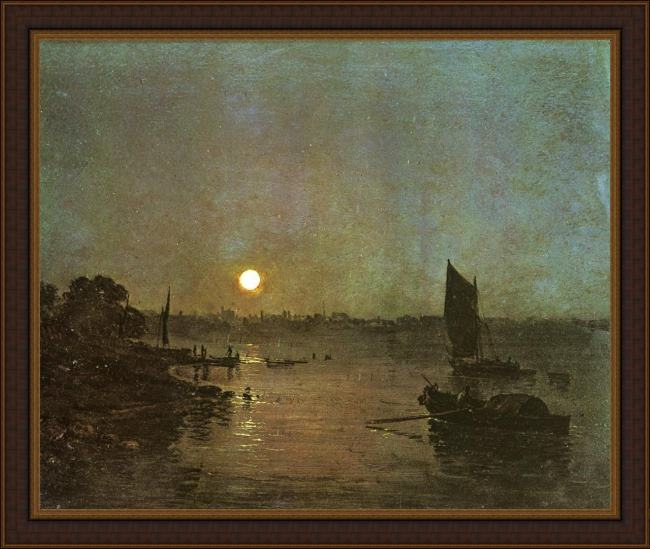 Framed Joseph Mallord William Turner moonlight a study at millbank painting