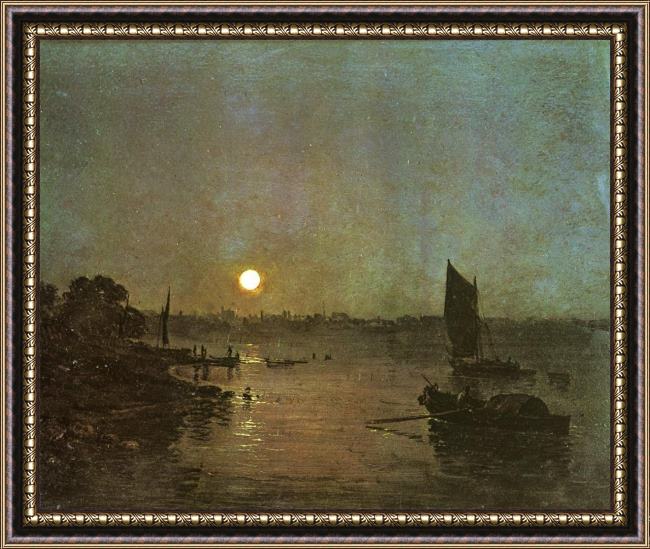 Framed Joseph Mallord William Turner moonlight a study at millbank painting