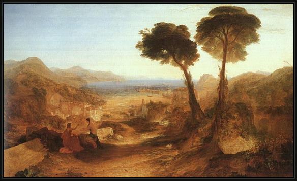 Framed Joseph Mallord William Turner the bay of baiae with apollo and the sibyl painting