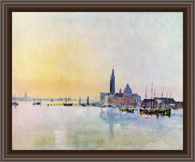 Framed Joseph Mallord William Turner venice san guirgio from the dogana sunrise painting