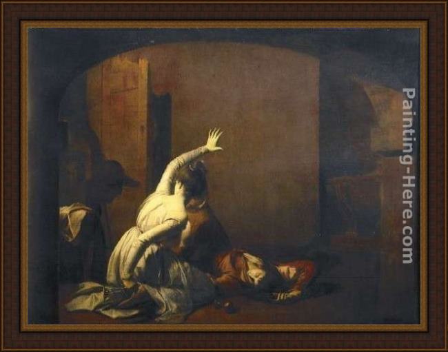 Framed Joseph Wright of Derby romeo and juliet painting