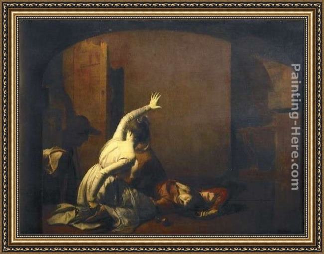 Framed Joseph Wright of Derby romeo and juliet painting