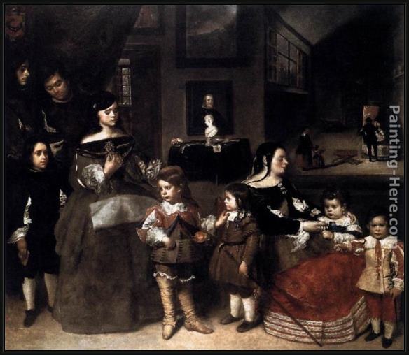 Framed Juan Bautista Martinez del Mazo the artist's family painting