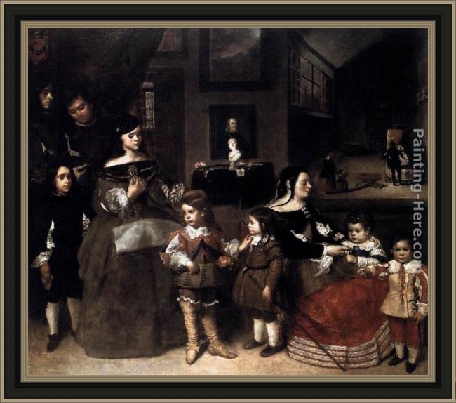 Framed Juan Bautista Martinez del Mazo the artist's family painting