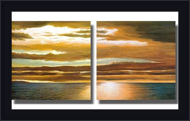 Framed landscape dan werner reflections on the sea painting