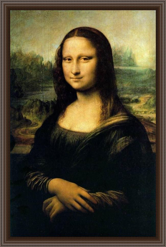 Framed Leonardo da Vinci mona lisa painting painting