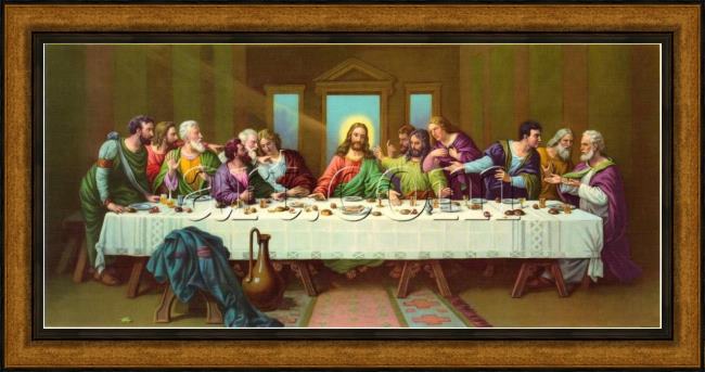 Framed Leonardo da Vinci picture of last supper painting