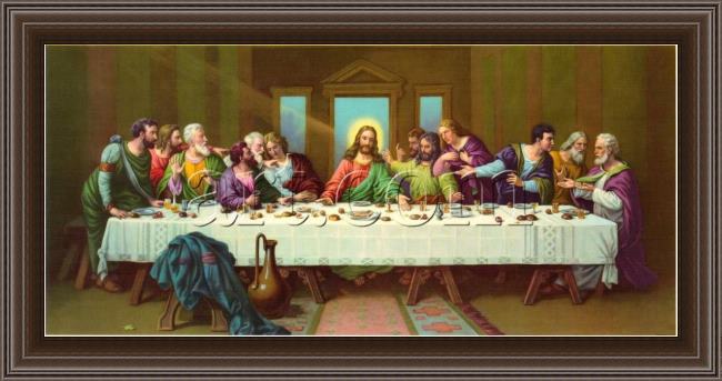 Framed Leonardo da Vinci picture of last supper painting
