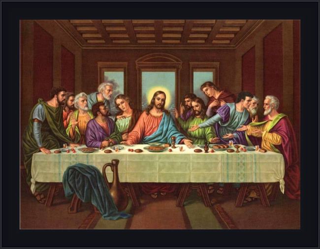 Framed Leonardo da Vinci picture of the last supper ii painting
