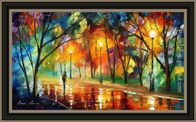 Framed Leonid Afremov evening in the park painting