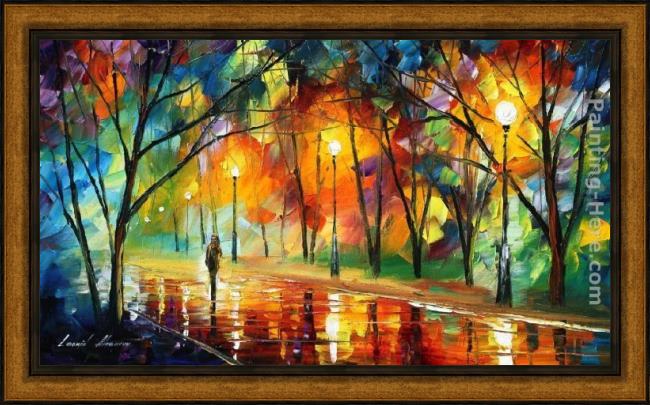 Framed Leonid Afremov evening in the park painting