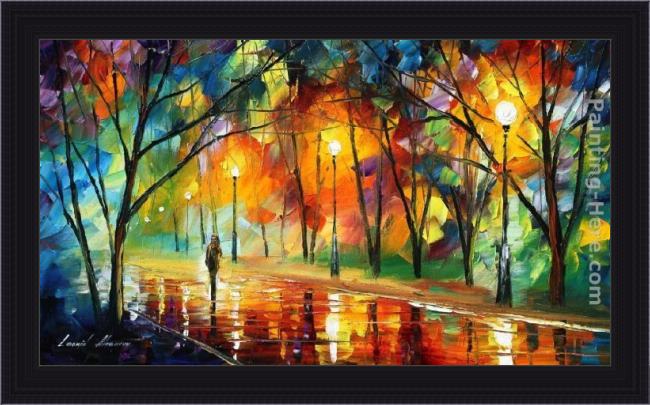 Framed Leonid Afremov evening in the park painting