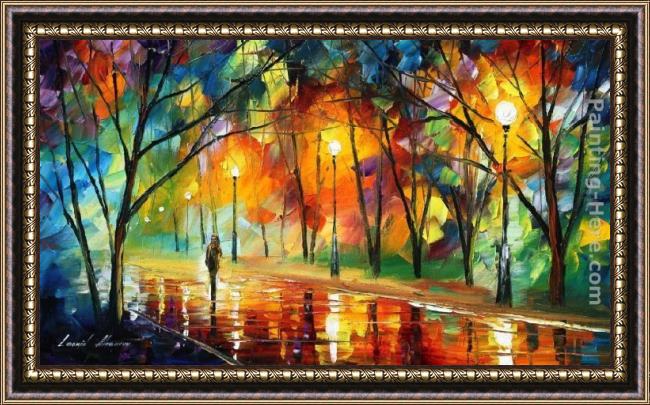 Framed Leonid Afremov evening in the park painting