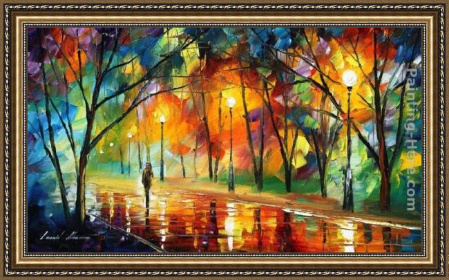 Framed Leonid Afremov evening in the park painting