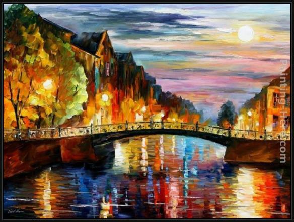 Framed Leonid Afremov st. petersburg painting
