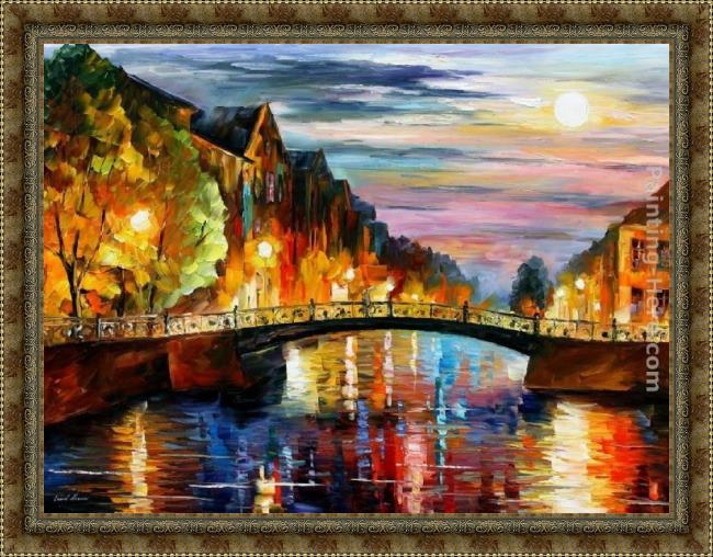 Framed Leonid Afremov st. petersburg painting