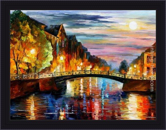 Framed Leonid Afremov st. petersburg painting