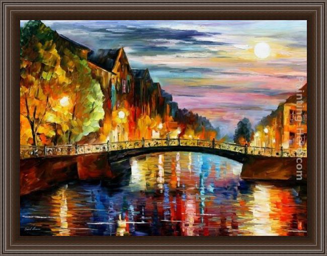 Framed Leonid Afremov st. petersburg painting